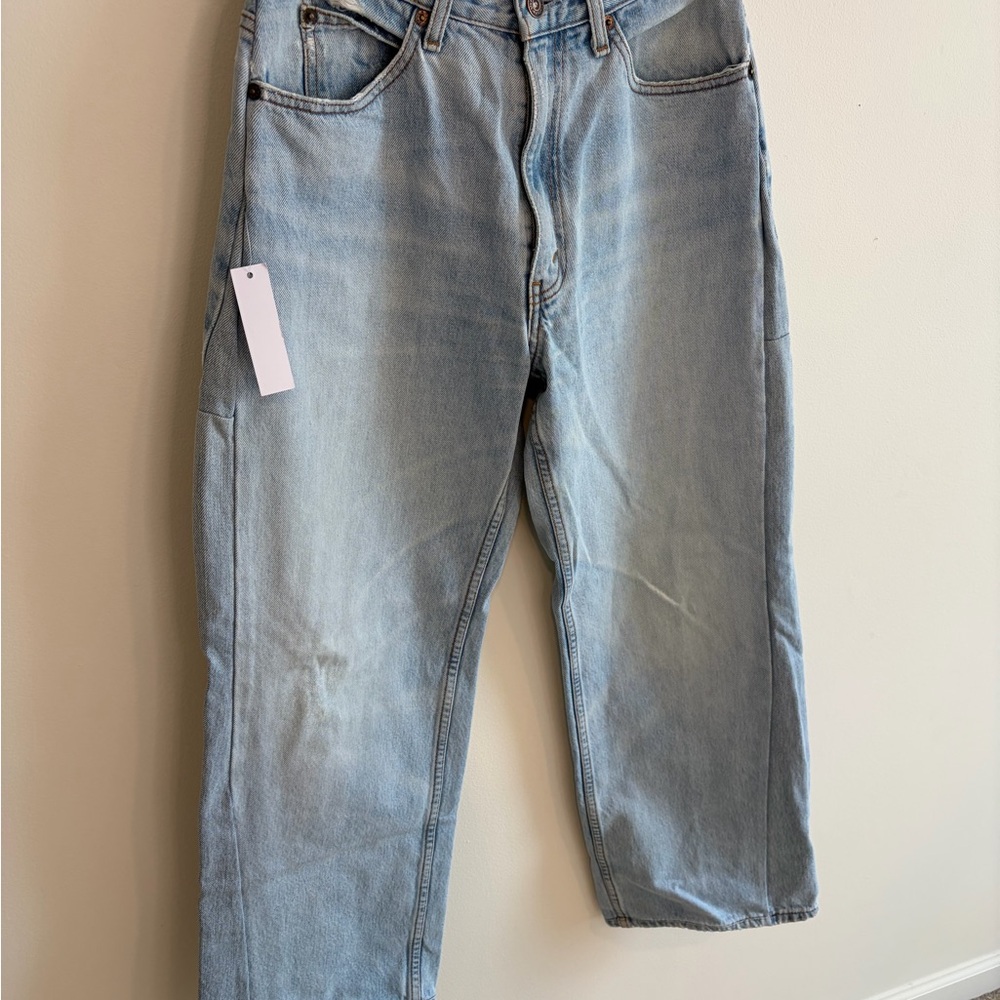 Aligrace 90s High Rise Wide Leg Jeans Size Light/medium Size 25 NWT Anthro brand - Picture 7 of 16